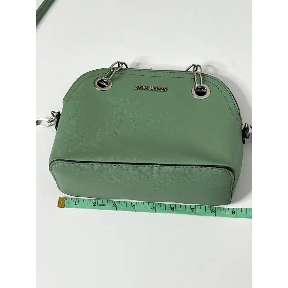 Steve Madden Sage Green Crossbody Bag Chain Detail Dome Purse Small Handbag